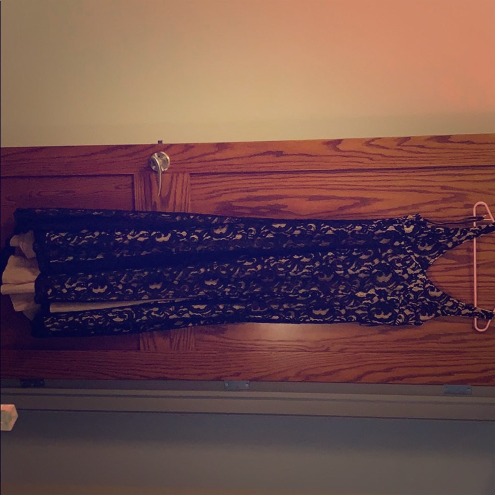 BCBGeneration Black and Tan lace dress